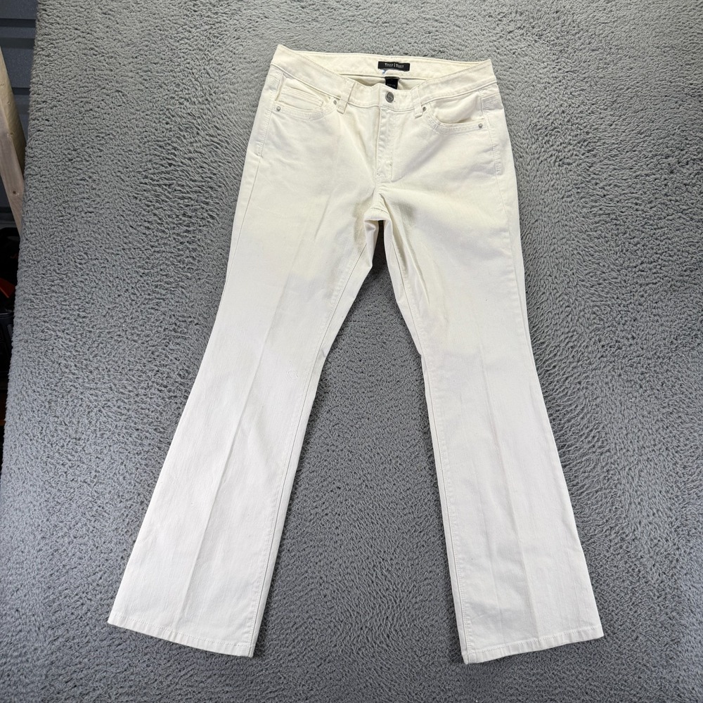 White House Black Market Pant Womens 8 White Cotton Chino Bootcut Preppy Stretch
